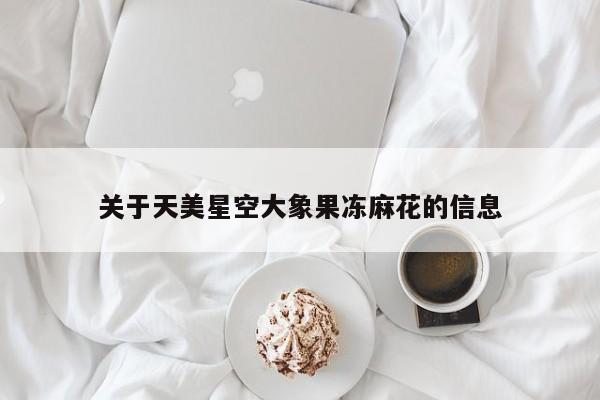 关于天美星空大象果冻麻花的信息